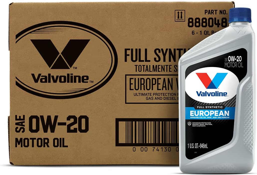 Valvoline European Vehicle Full Synthetic SAE 0W-20 Motor Oil 1 QT. Case of 6