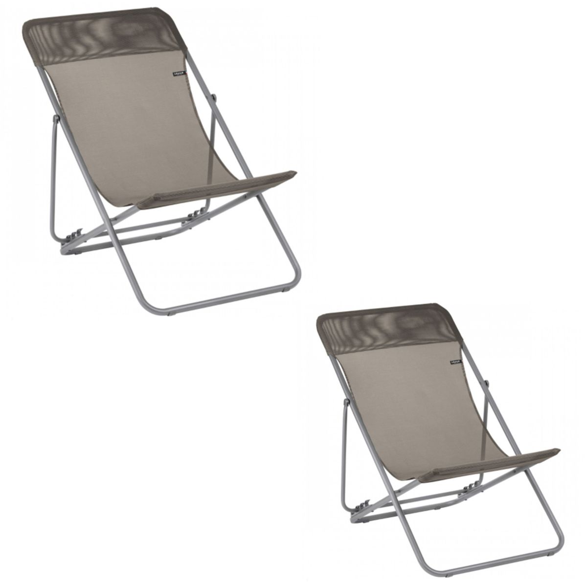 Lafuma Maxi Transat Folding Camping Steel Mesh Sling Chair. Graphite (2 Pack)