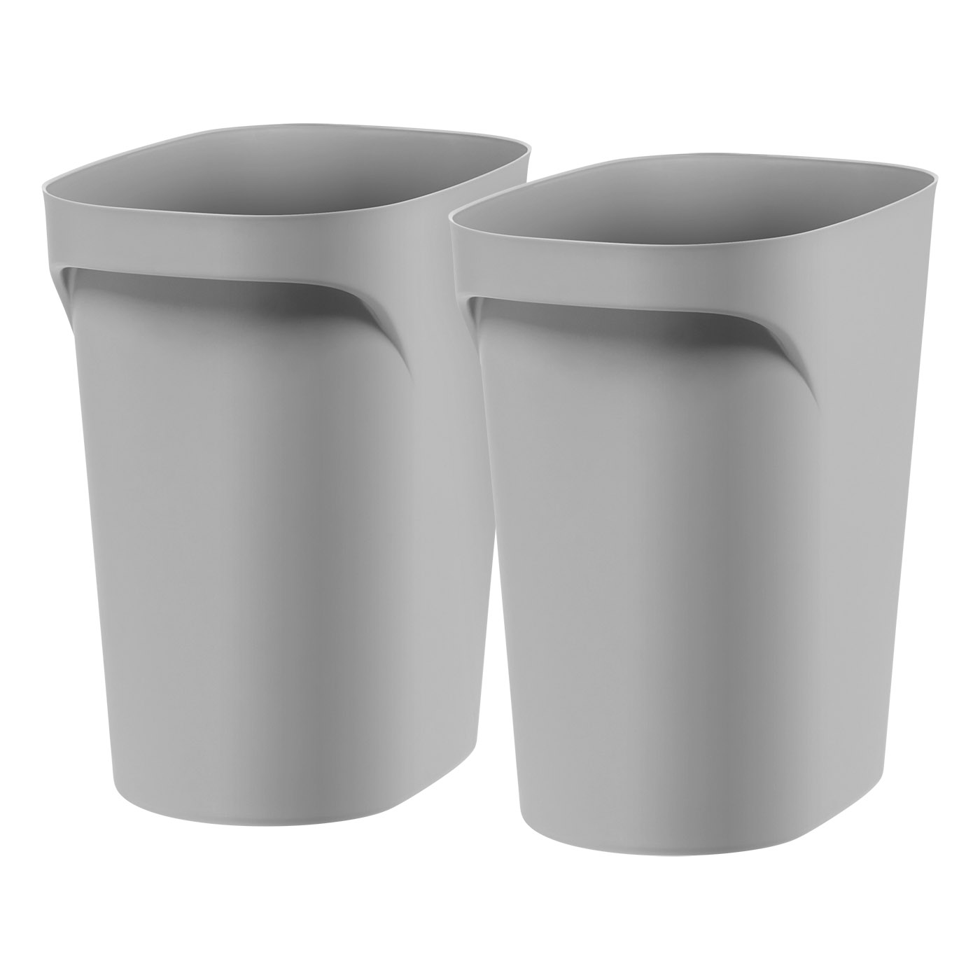 IRIS USA Plastic Trash Can Wastebasket for Bathroom. Kitchen. Bedroom. 6 Gallon. 2 pack. Gray