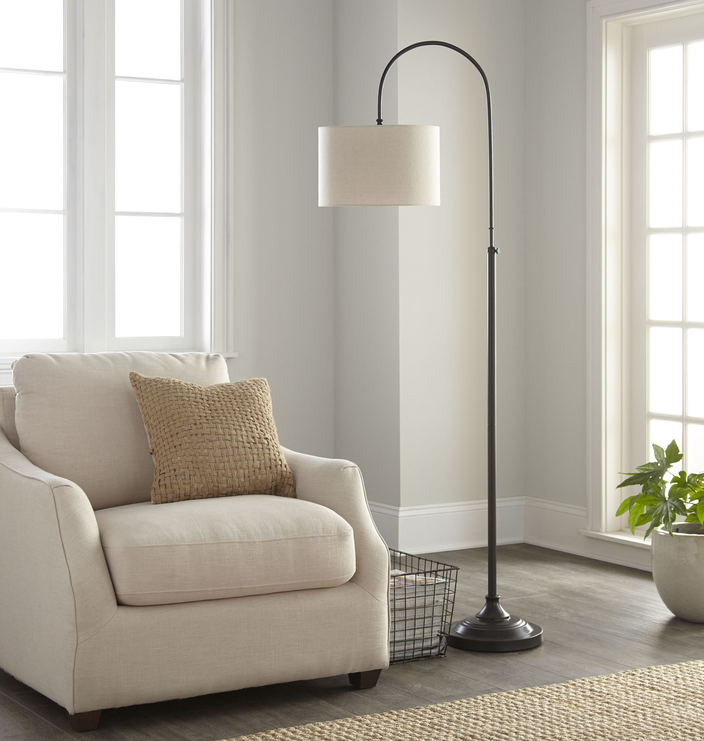 allen + roth 76.5-in Bronze Downbridge Floor Lamp