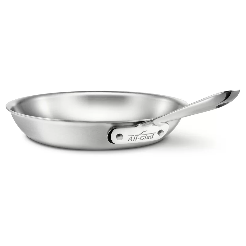 All-Clad BD55110 D5 Brushed 18/10 Stainless Steel 5-Ply Bonded Dishwasher Safe Fry Pan Saute Pan Cookware. 10-Inch. Silver