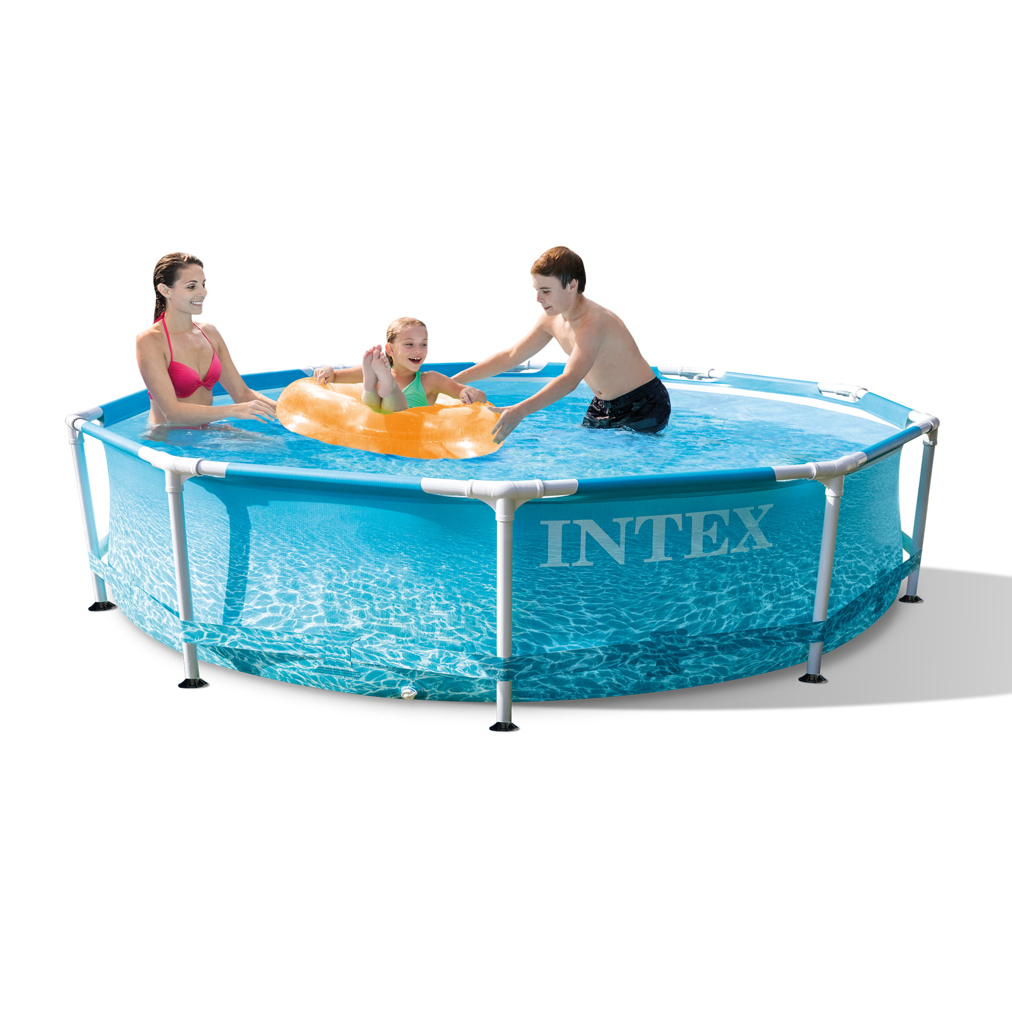 Intex 10′ X 30″ Beachside Metal Frame Swimming Pool with GFCI 330 GPH Filter Pump Model 28207EH