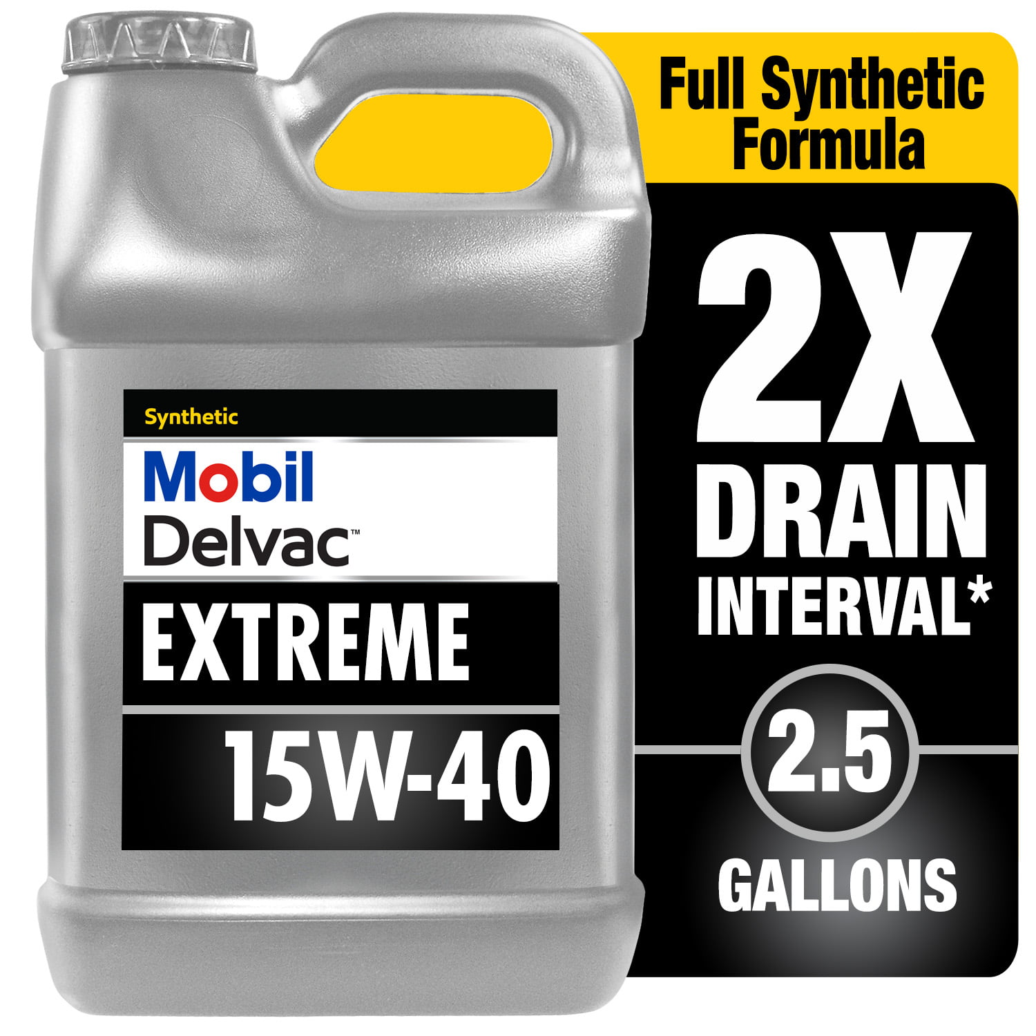 Mobil Delvac Extreme Heavy Duty Full Synthetic Diesel Engine Oil 15W-40. 2.5 gal