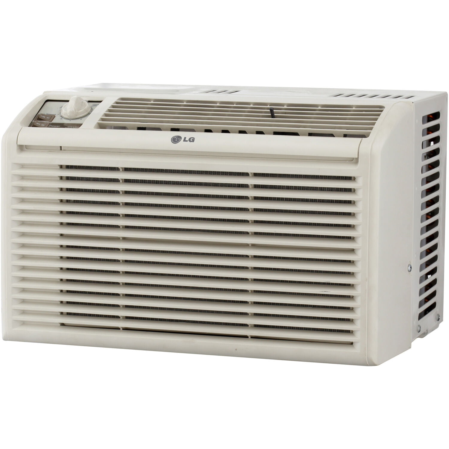 LG 5.000 BTU Window Air Conditioner. Cools 150 Sq.Ft. (10′ x 15′ Room Size). Quiet Operation. 2 Cooling & Fan Speeds. 2-Way Air Deflection. Washable Filter. 115V