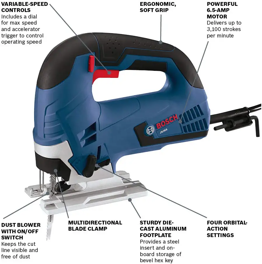 Bosch Jig Saw JS365 6.5-Amp Variable Speed Keyless Corded