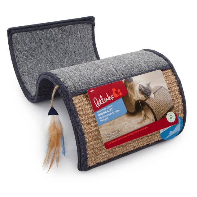 Petlinks Dream Curl Denim - Surface Cat Scratcher with Catnip Toy.18.62″ x 11.02″ x 6.75″