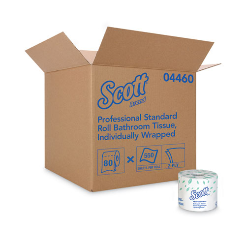 Scott Essential Standard Roll Bathroom Tissue for Business. Septic Safe. 2-Ply. White. 550 Sheets/Roll. 80/Carton
