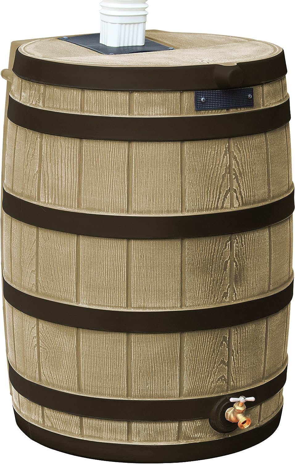 Good Ideas RW50-DR-TC Rain Wizard Rain Barrel 50-Gallon Darkened Ribs. Terra Cotta. Khaki (RW50-DR-KHA)