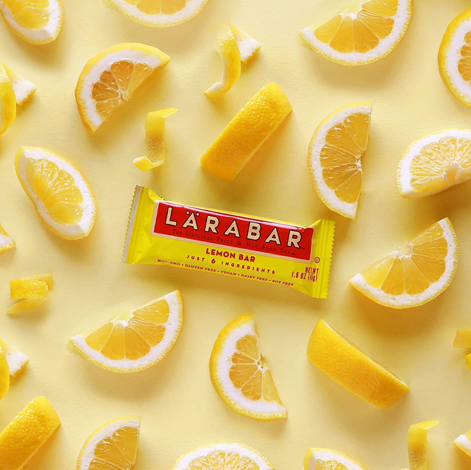 LÄRABAR Lemon Bar. Gluten Free Vegan Fruit & Nut Bar. 1.6 oz Bars. 18 Ct