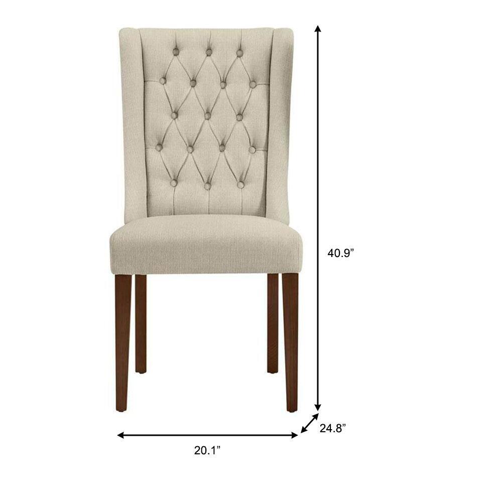 Home Decorators Collection  Dorbrook Diamond-Tufted Upholstered Dining Chairs in Oatmeal Beige (Set of 2)