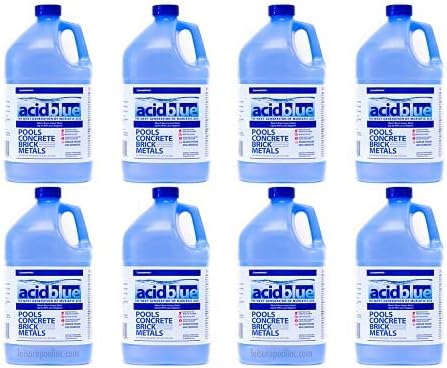 Acid Blue Muriatic Acid by CPDI - Swimming Pool pH Reducer Balancer | Buffered. Low-Fume - Case (8 Gallons)