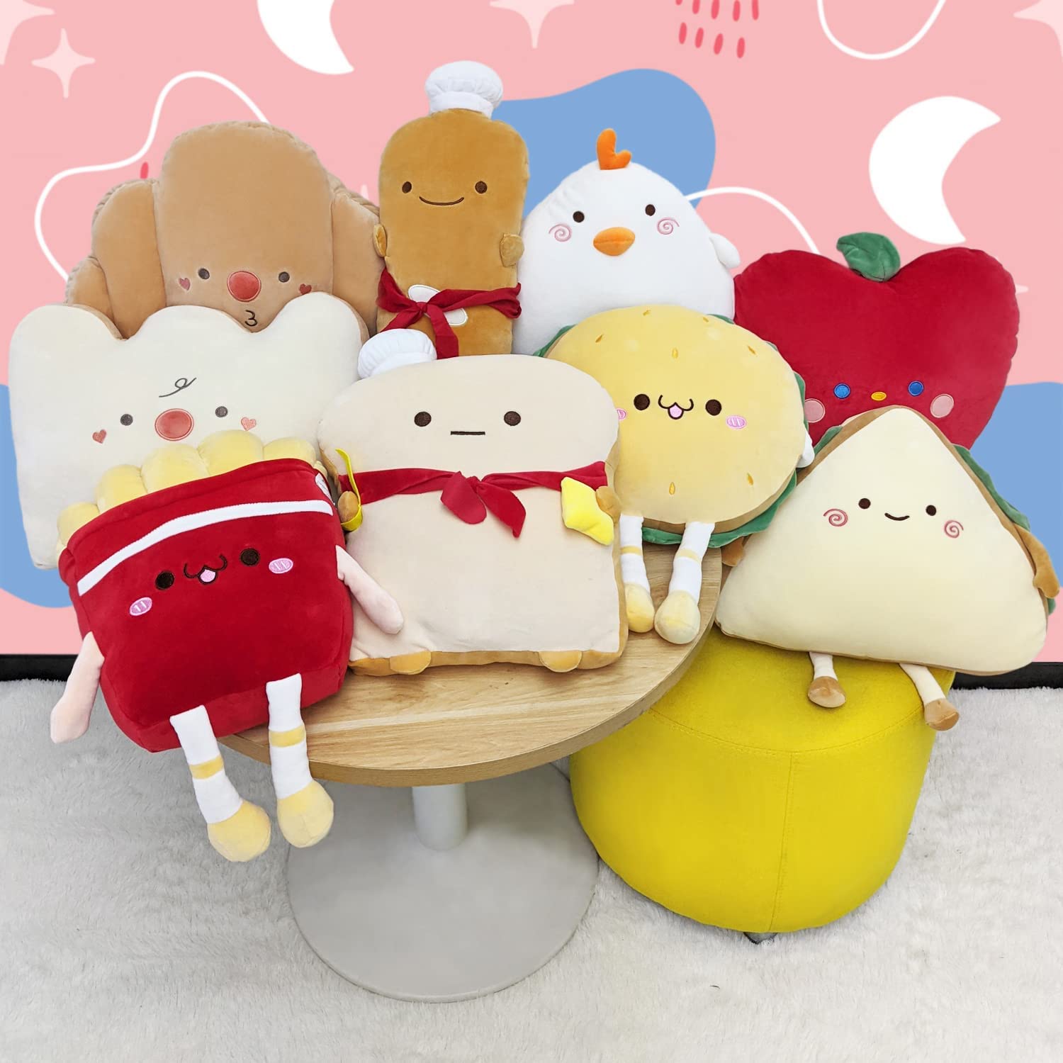 ARELUX 17.7” Funny Toast Sliced Bread Pillow.Bread Shape Plush Hugging Pillow