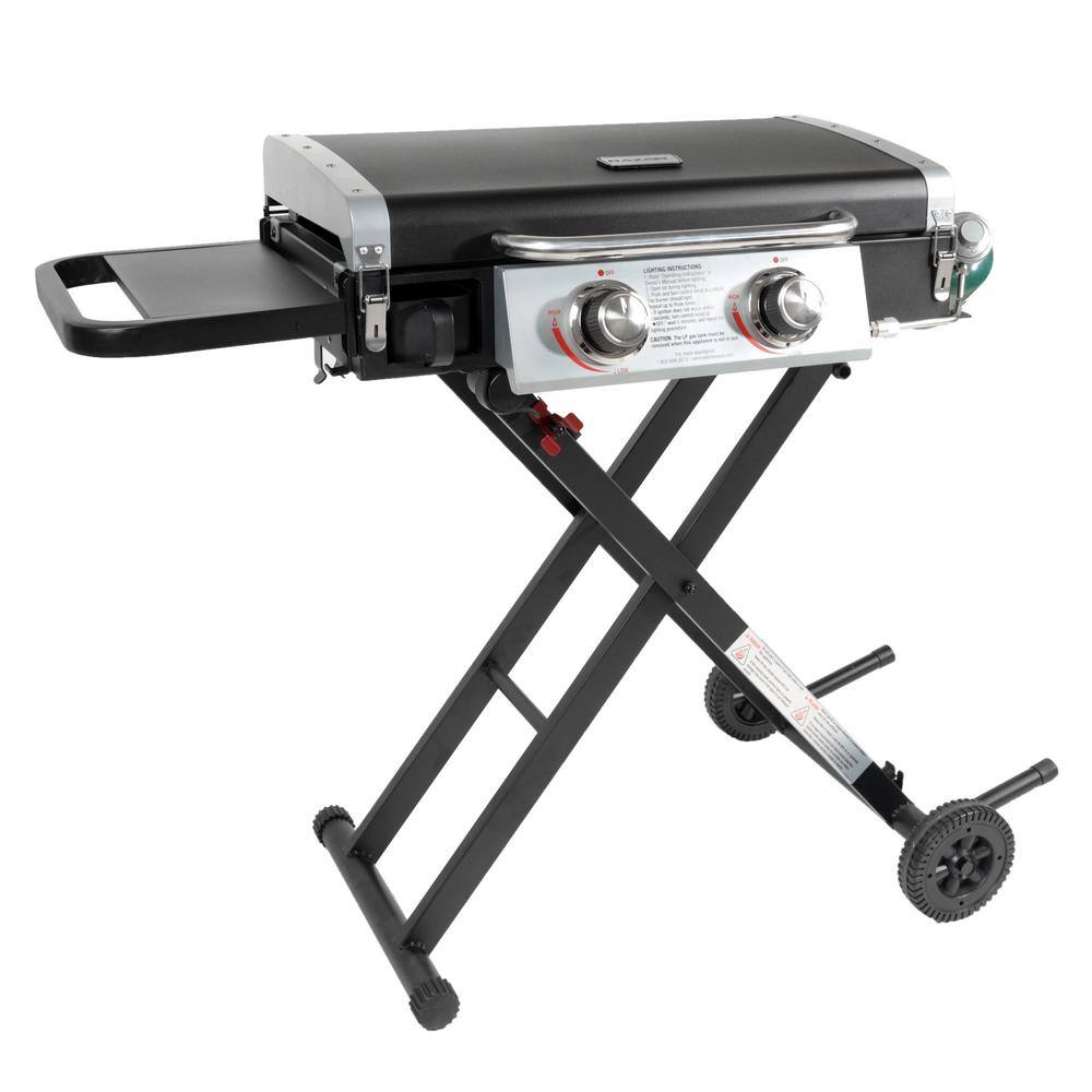 Razor GGC2030M 25 in. 2-Burner Portable Propane Gas Griddle with Lid and Folding Cart in Black