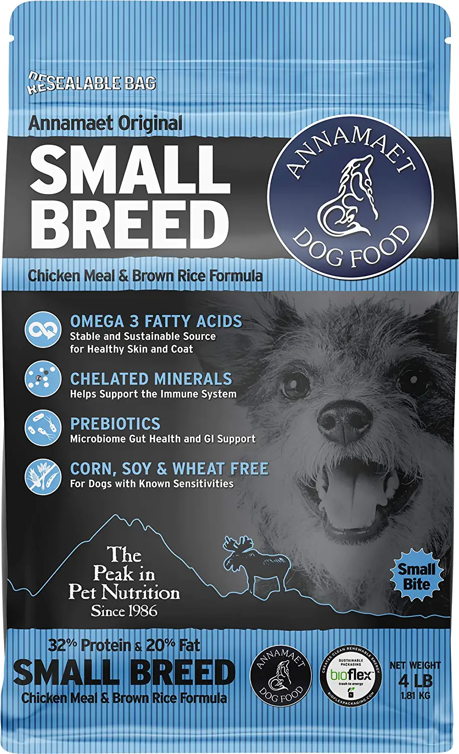 Annamaet Original Small Breed Formula Dry Dog Food (Chicken & Brown Rice) 4-lb Bag
