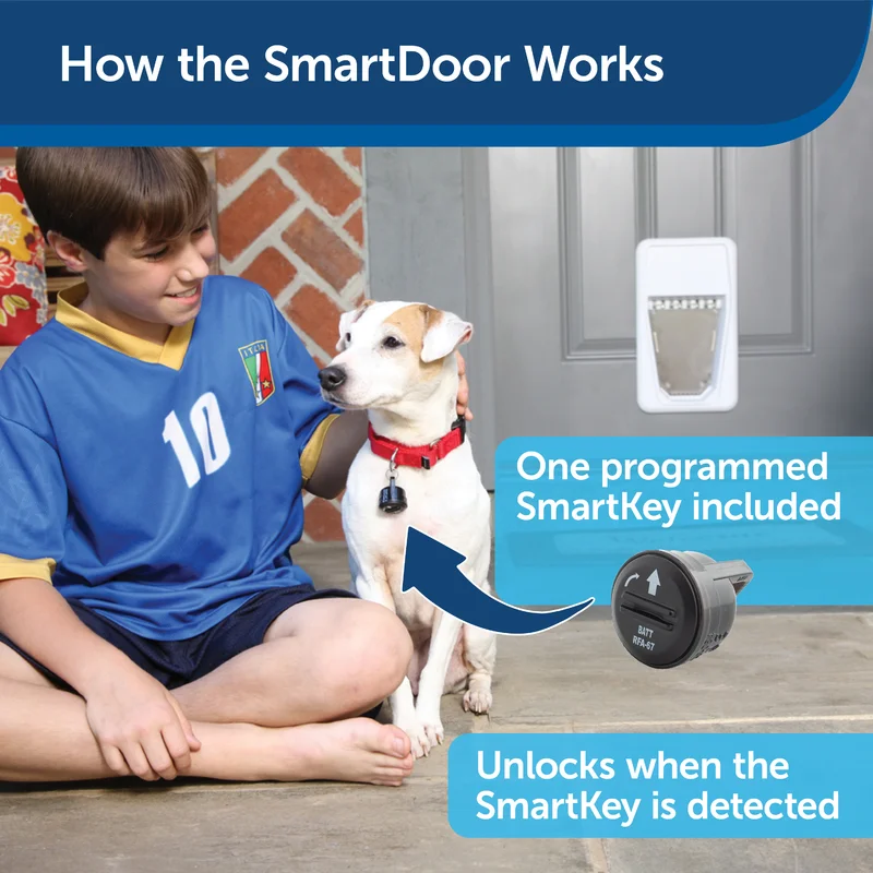 PetSafe PPA11-10709 Electronic SmartDoor - Collar Activated Dog and Cat Door - Small to Large Pets