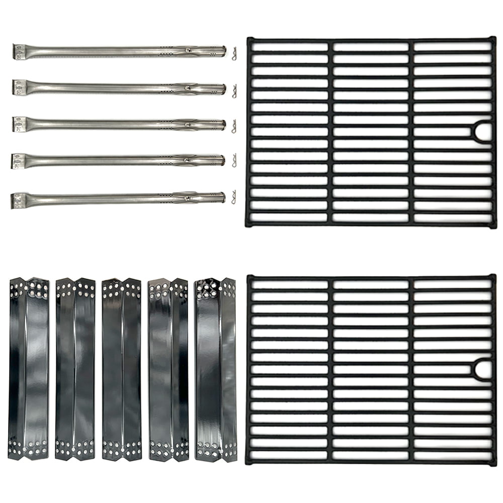 Main Burner & Flame Tamer & Cooking Grid Replacement Part Kit (5x Burners + 5x Flame Tamers + 2x Grids) for EG 720-0968C 5-Burner Propane Gas Grill