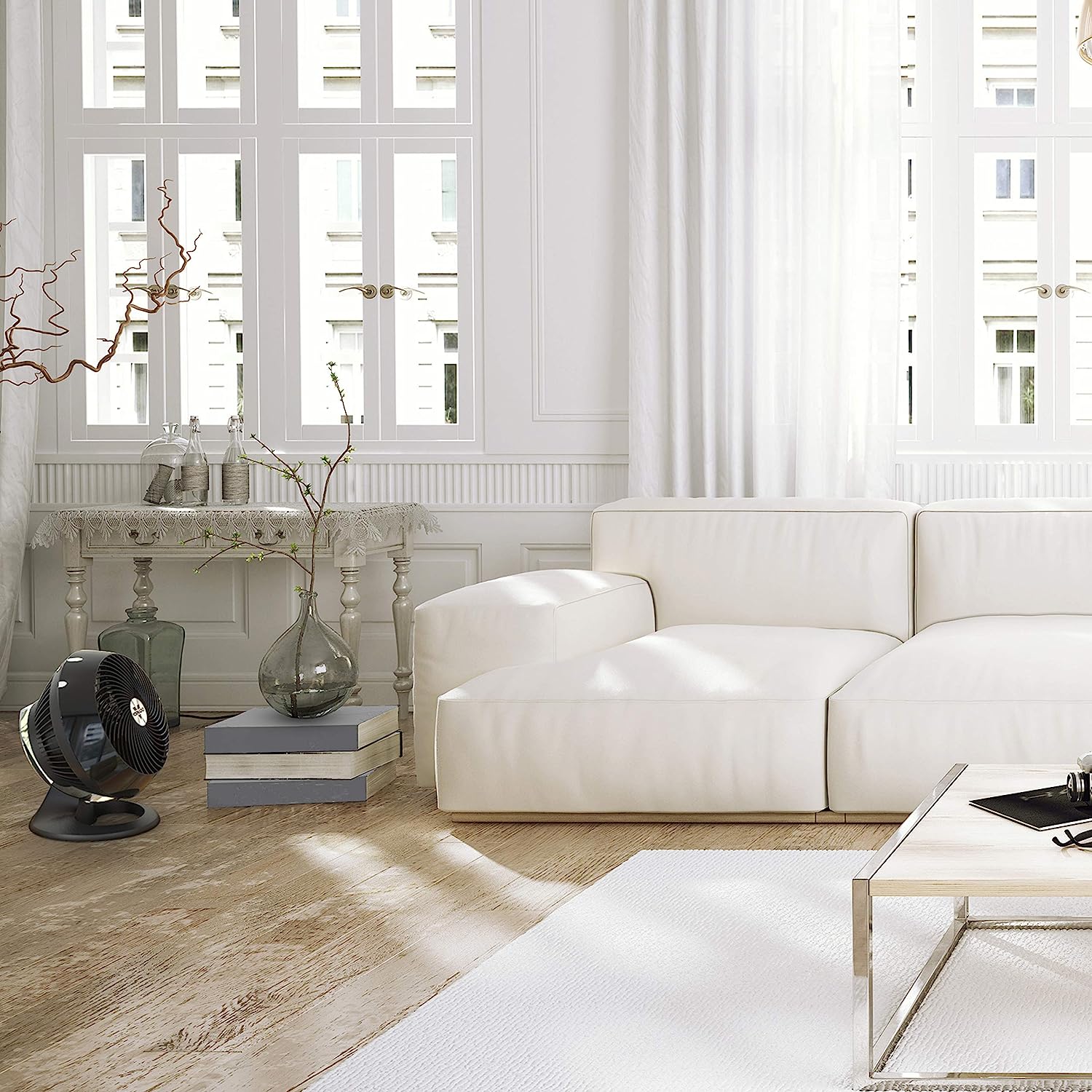 Vornado 660 Large Whole Room Air Circulator Fan for Home. 4 Speeds and 90-Degree Adjustable Tilt. Removable Grill. 10 Inch. Moves Air 100 Feet. Floor Fan for Bedroom. Office. Black