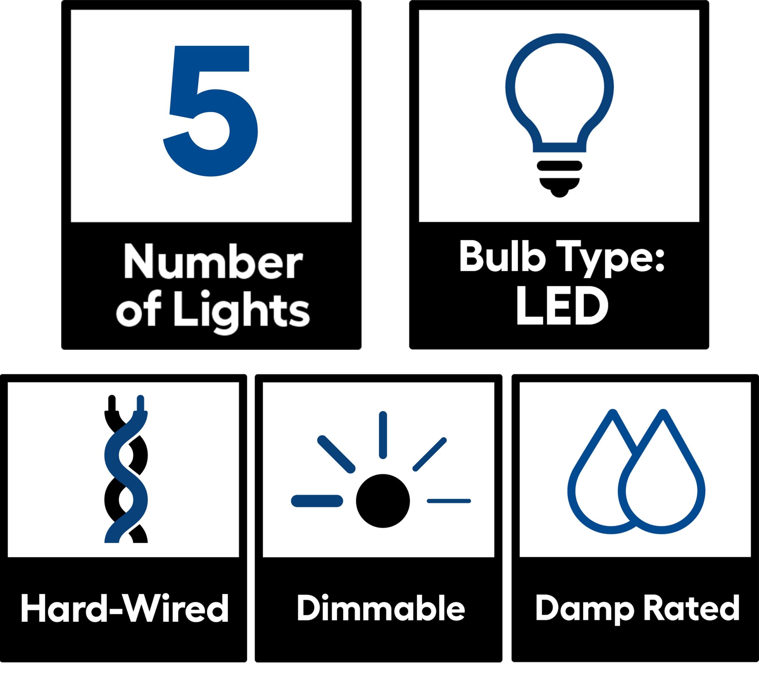 allen + roth Brighton 36-in 5-Light Brushed Nickel LED Transitional Vanity Light Bar