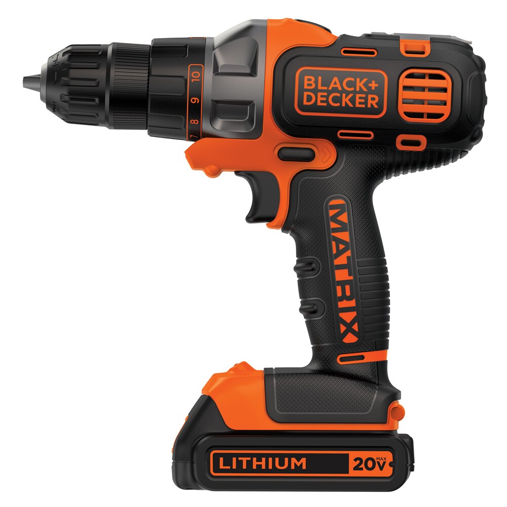 BLACK+DECKER Matrix 20-volt Max 3/8-in Keyless Cordless Drill(1 Li-ion Battery Included and Charger Included)