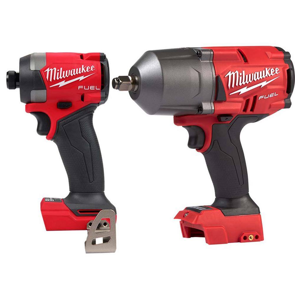Milwaukee 2953-20-2767-20 M18 FUEL 18-Volt Lithium-Ion Brushless Cordless 1/4 in. Hex Impact Driver and 1/2 in. Impact Wrench with Friction Ring