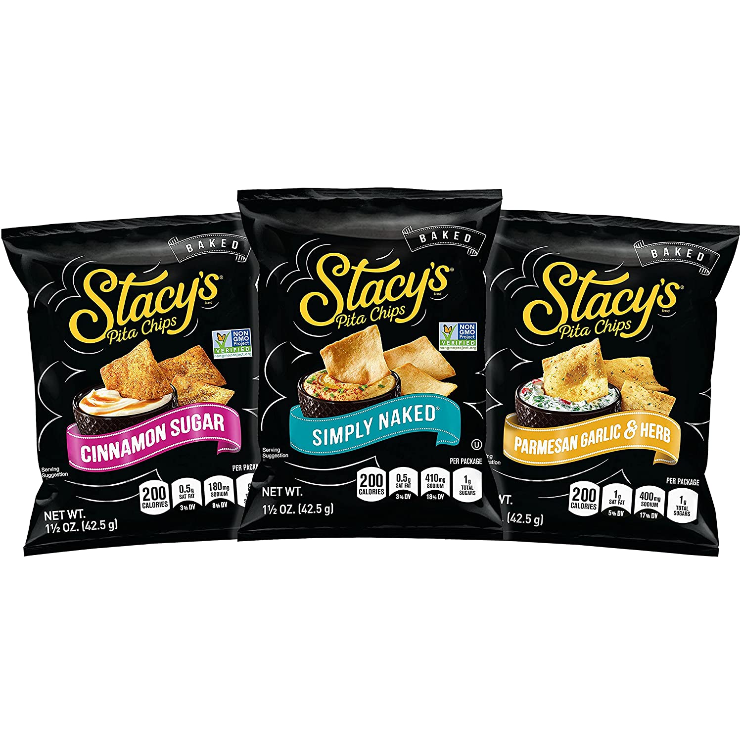 Stacy-s Pita Chips Variety Pack. 1.5 Ounce (Pack of 24)