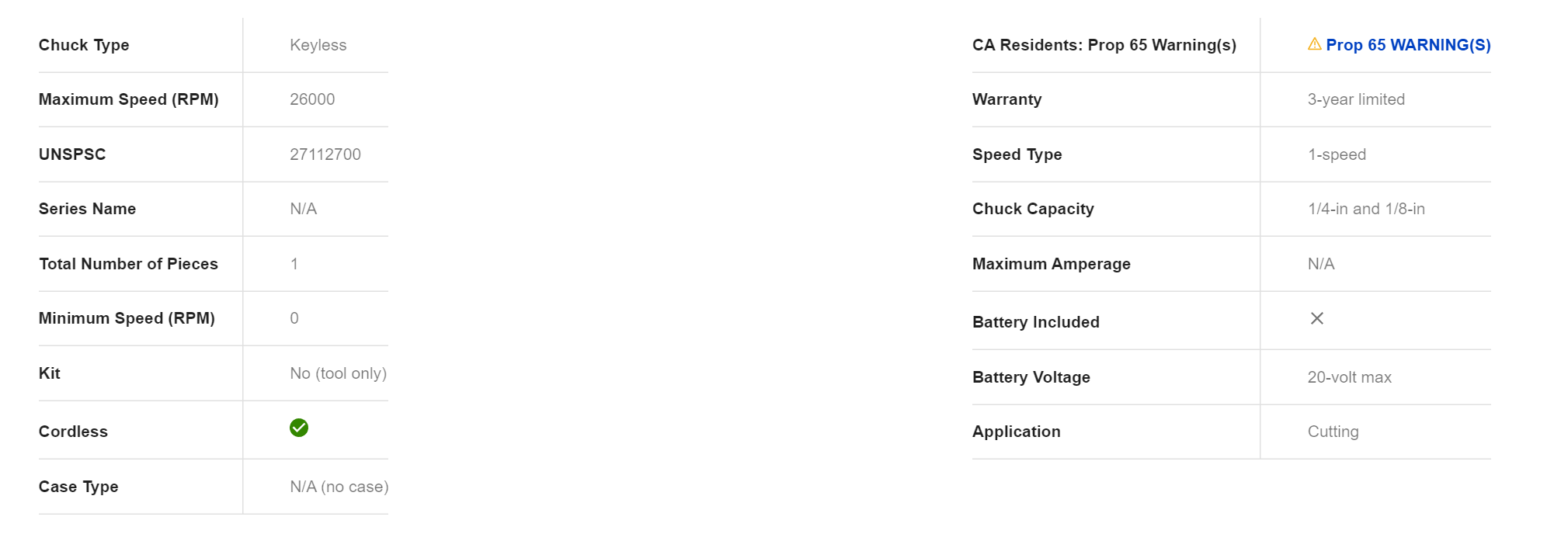 DEWALT DCS551B 1-Speed Cordless 20-Volt Max Cutting Rotary Tool