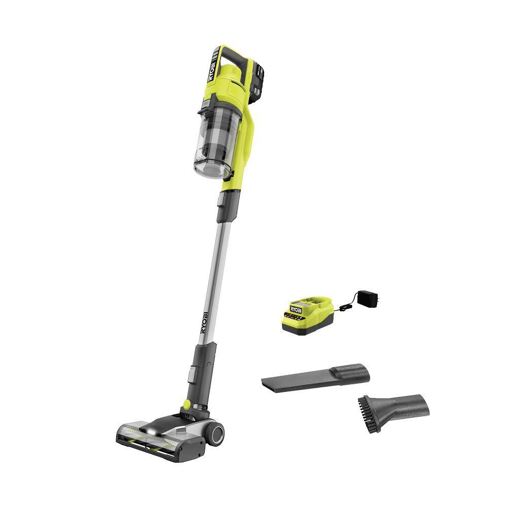RYOBI PCL720K ONE+ 18V Cordless Stick Vacuum Cleaner Kit with 4.0 Ah Battery and Charger