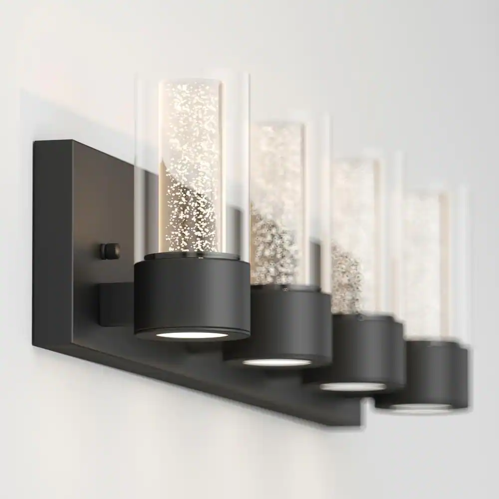 Artika VAN4RA-HD2BL Essence 27 in. 4-Light Black LED Modern Bath Vanity Light Bar for Bathroom