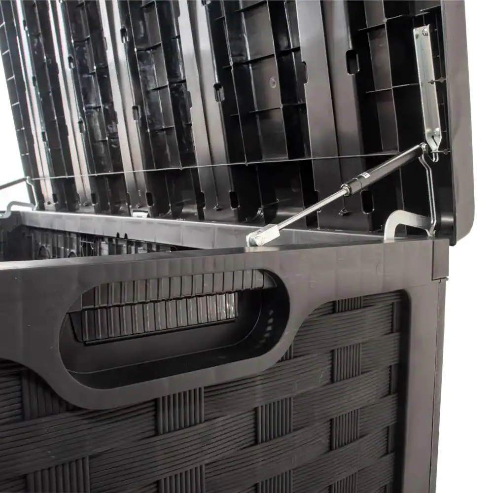 Starplast 66811 153 Gallon Plastic Deck Box. Black