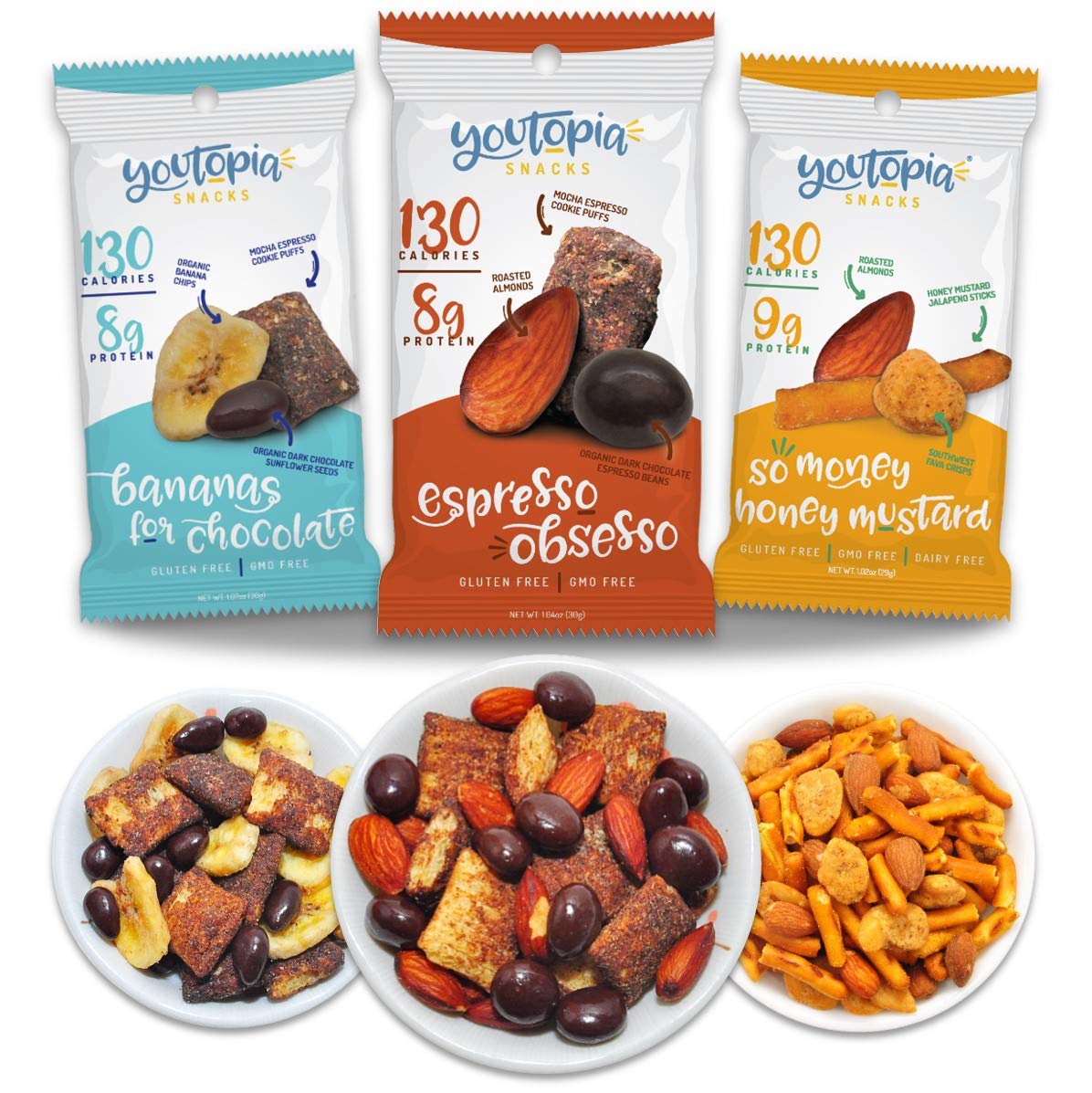 Youtopia Healthy Snacks. Variety Pack. 1 Oz. Pack of 10