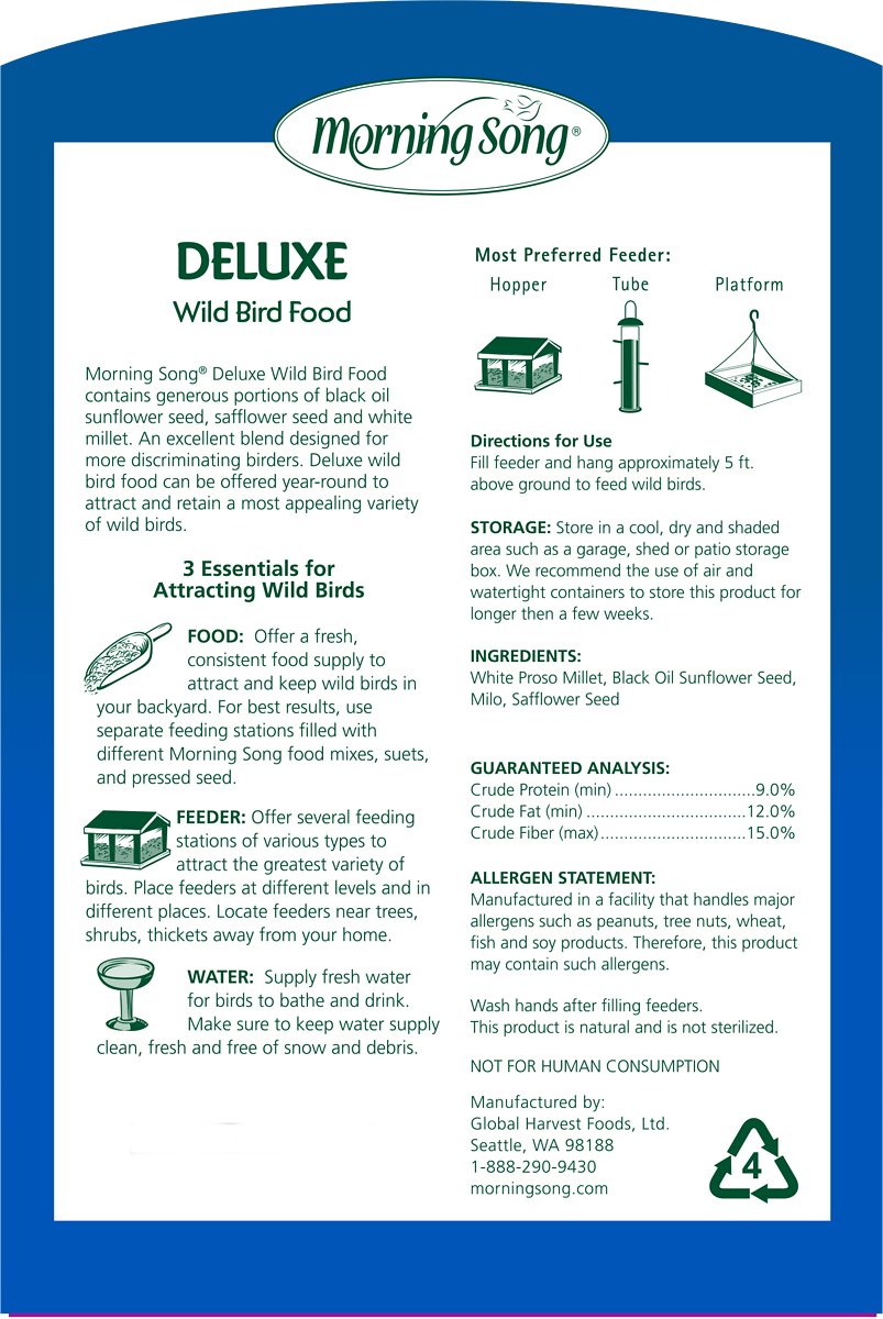 Morning Song 11963 Deluxe Wild Bird Food Bag. 10-Pound