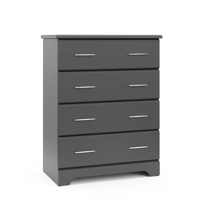 Storkcraft 03664-10G Brookside 4-Drawer Gray Dresser 39.76 in. H x 30.91 in. W x 16.73 in. D