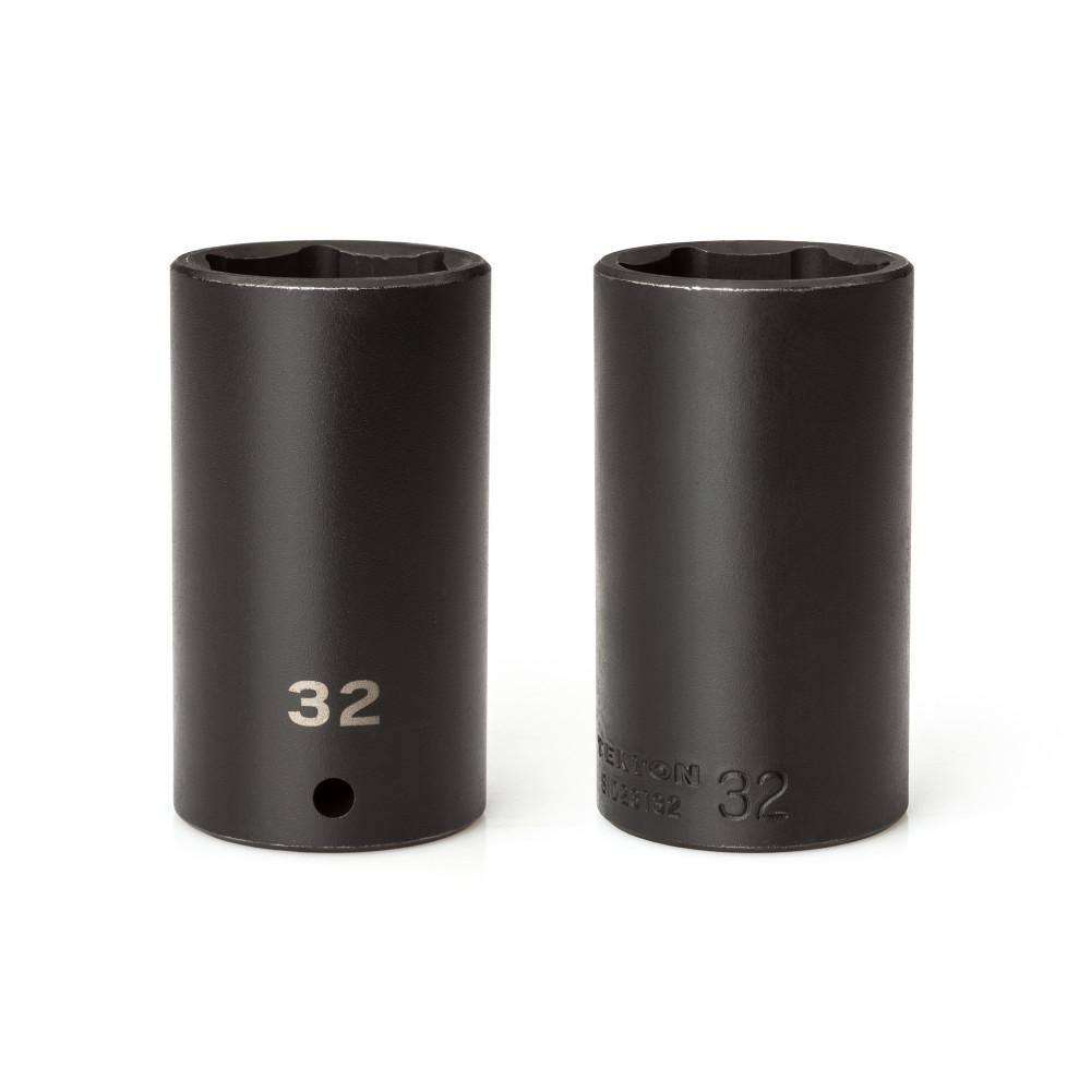 TEKTON 1/2 in. Drive Deep 6-Point Impact Socket Set. 14-Piece (25 mm - 38 mm)