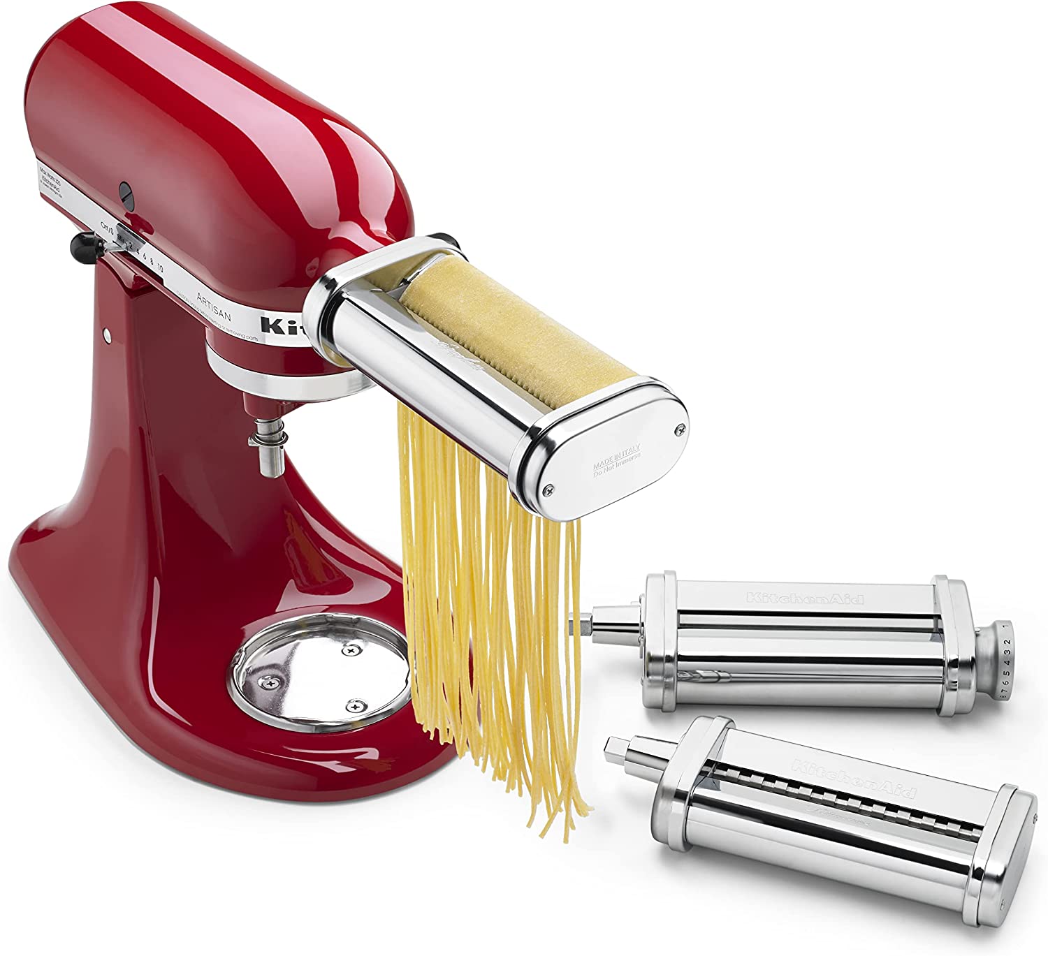 KitchenAid KSMPRA 3-Piece Pasta Roller & Cutter Set Attachment. Silver