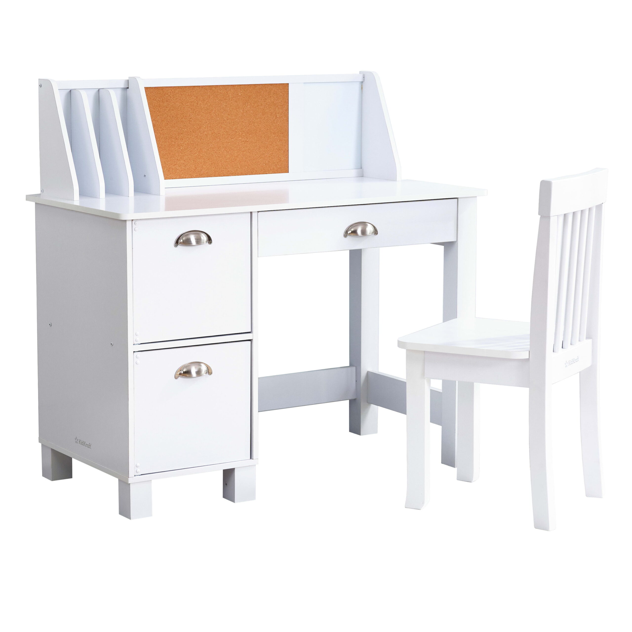 KidKraft Children-s Wooden Study Desk with Chair. White
