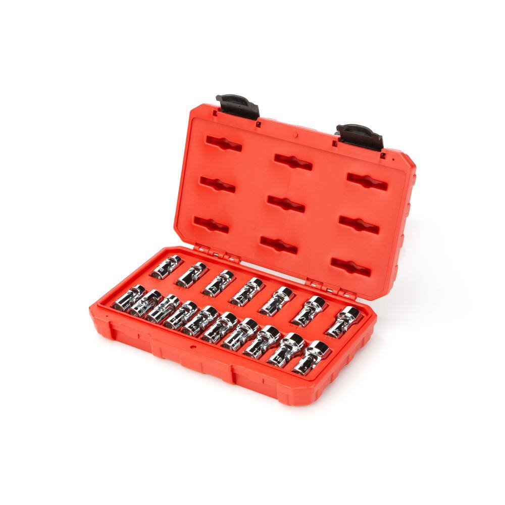 TEKTON SHD91301 3/8 in. Drive Universal Joint Socket Set (17-Piece)