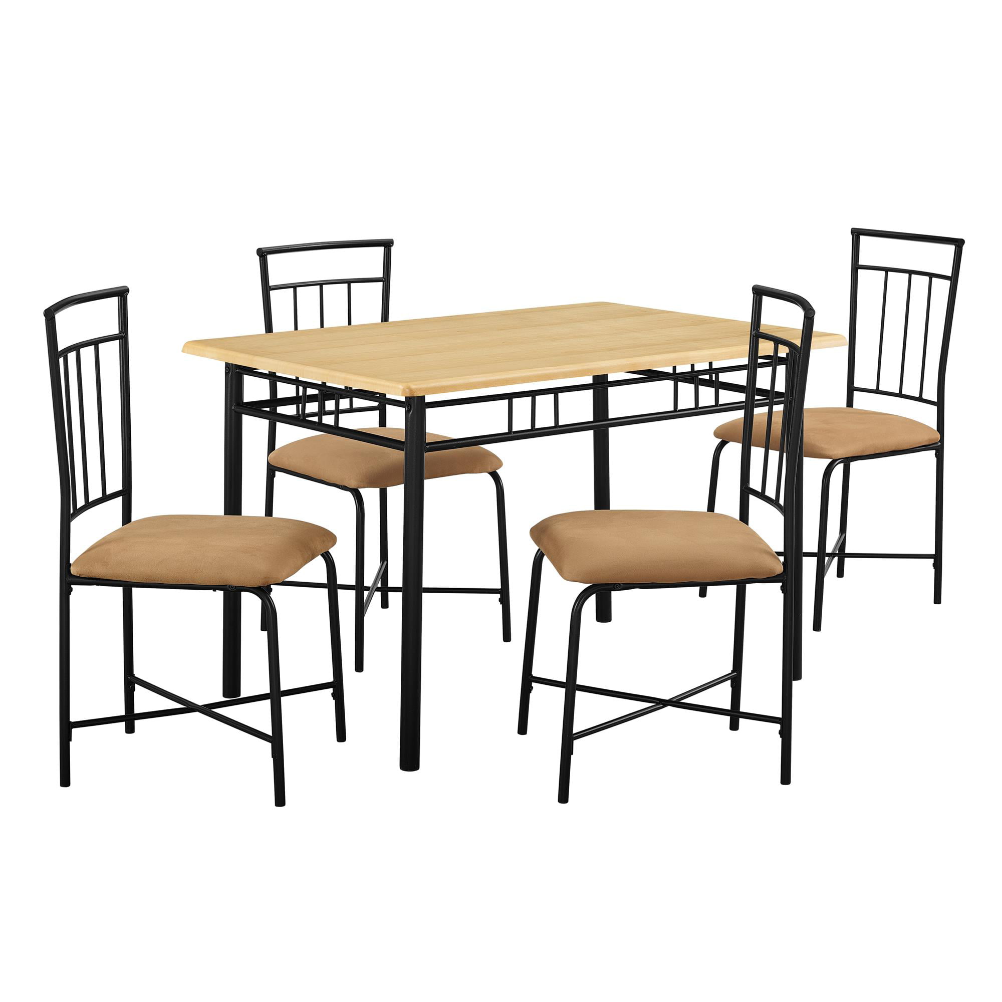 Mainstays Louise Traditional 5-Piece Wood & Metal Dining Set. Natural