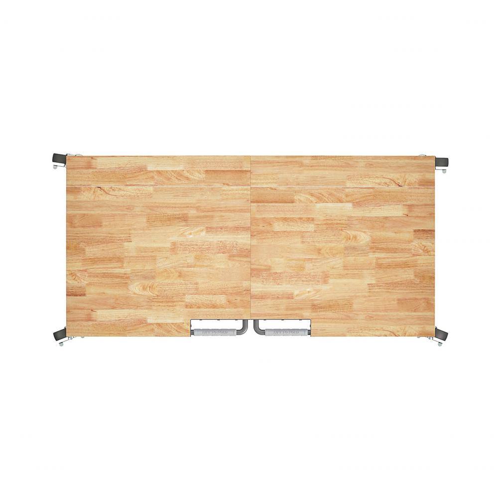 Cosco 66760DKG1E Smartfold Portable Folding Workbench. Hardwood Top (400 lbs. Weight Capacity. Dark Gray)