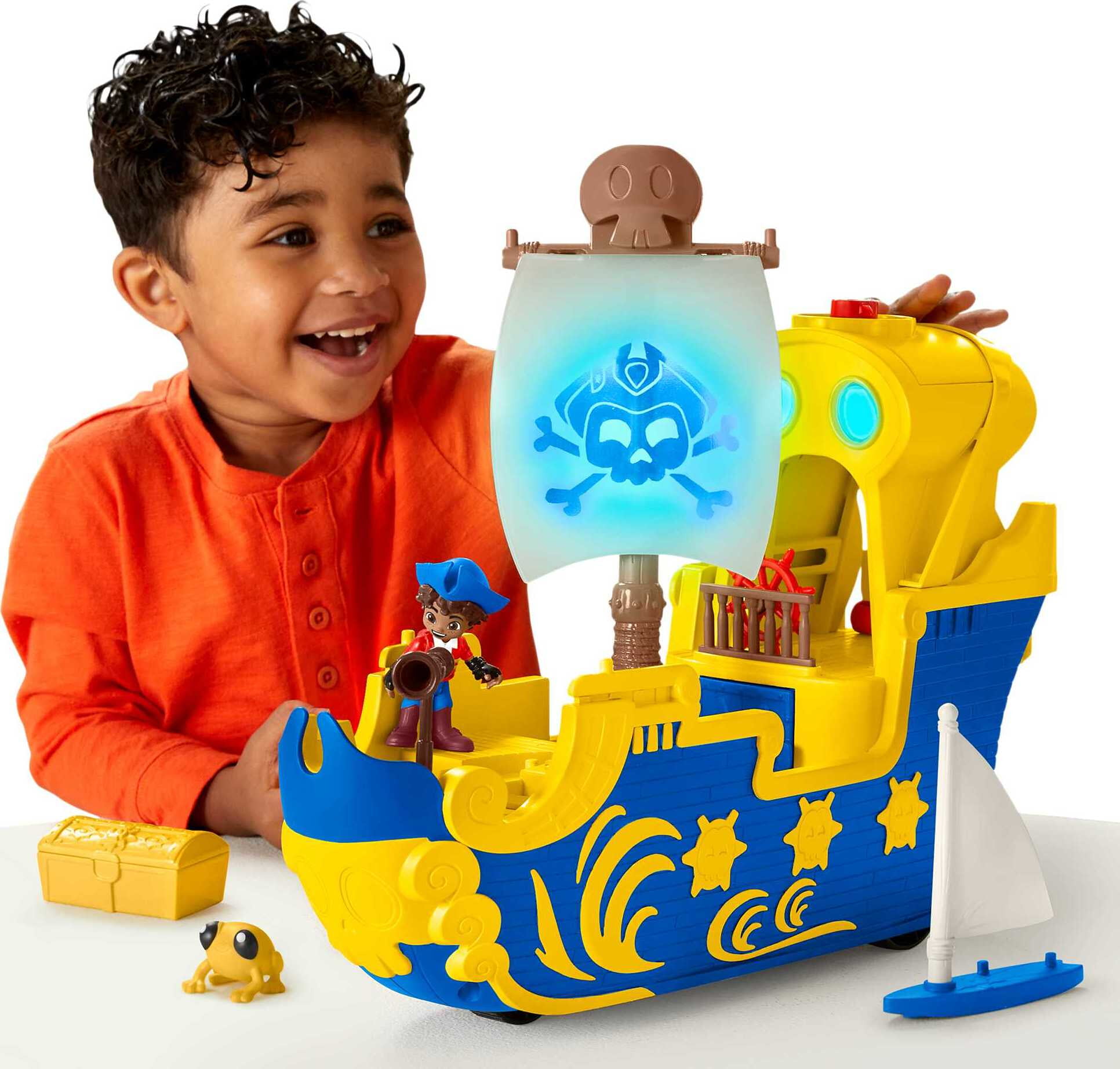 Fisher-Price Santiago of the Seas Pirate Ship El Bravo Playset with Lights & Sounds for Child 3Y+