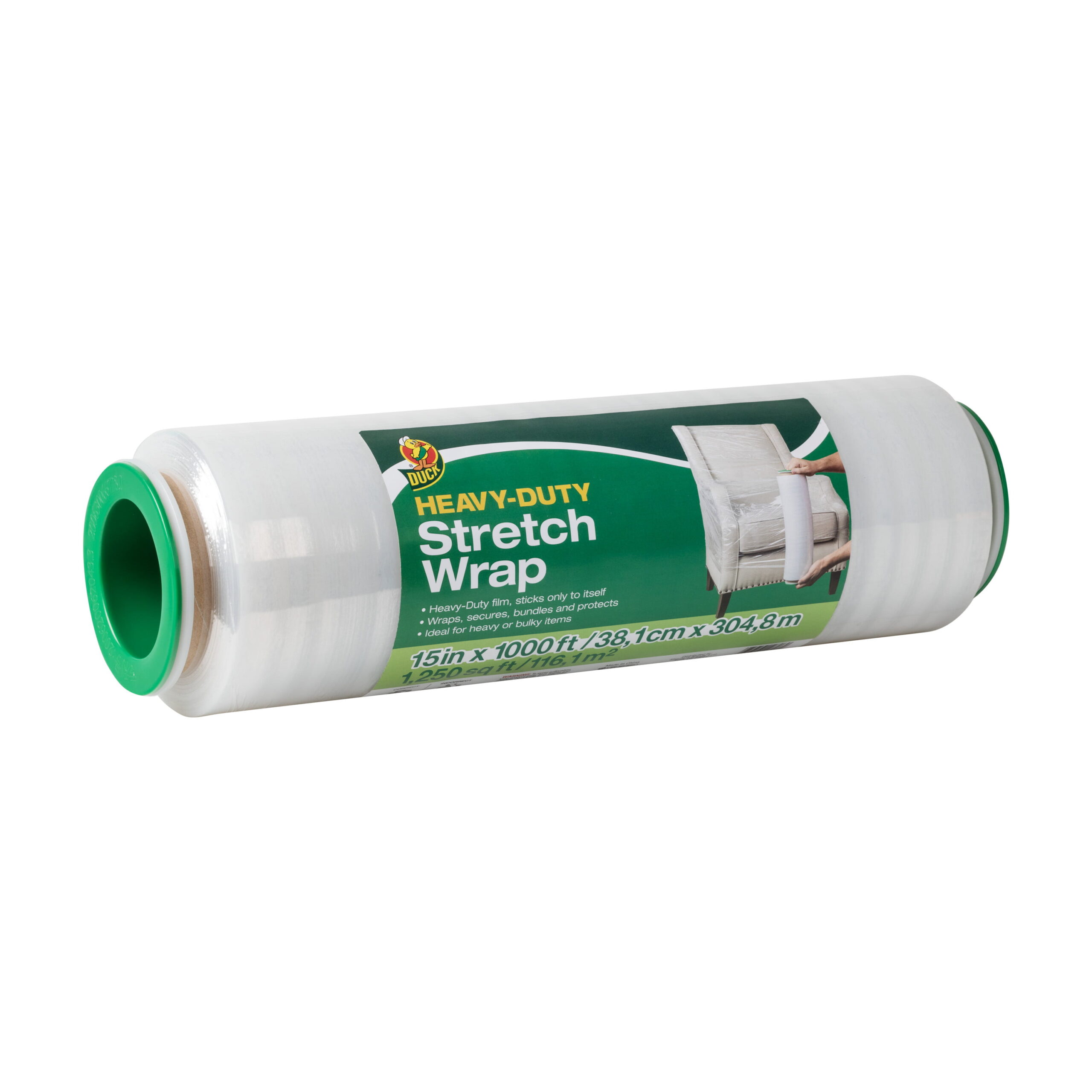 Duck Heavy-Duty Plastic Stretch Wrap. 15 in x 1000 ft. Clear