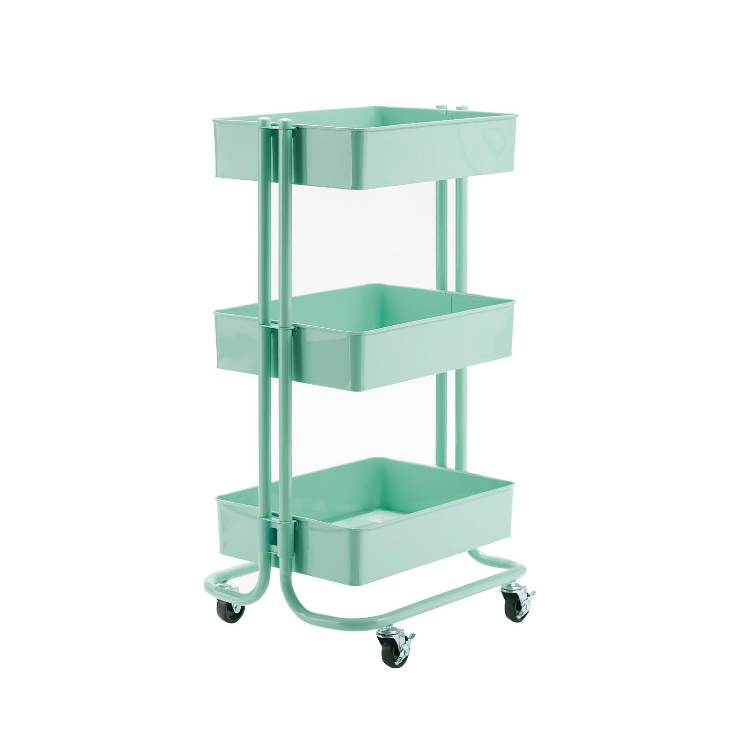 Seville Classics 3-Tier UltraDurable Commerical-Grade Heavy-Duty NSF-Certified Service Utility Storage Cart. 16.7″ W. Green
