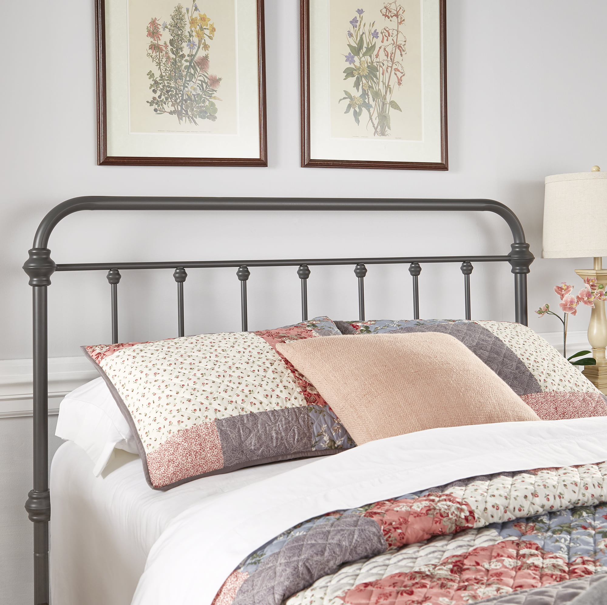 Weston Home Nottingham Spindle Headboard. Queen. Frost Grey
