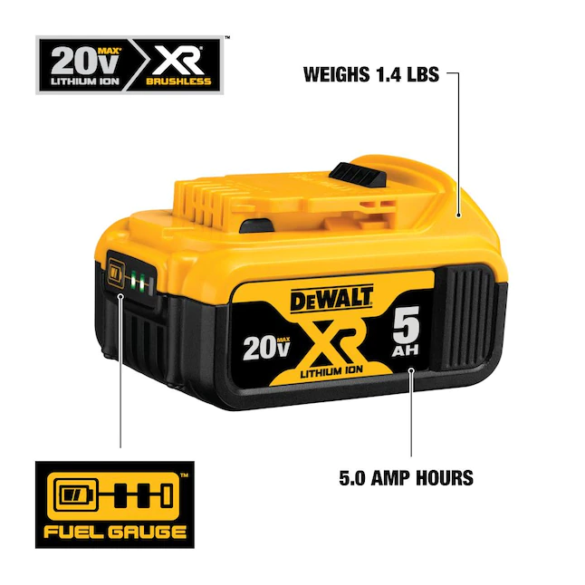 DEWALT DCB205 XR 20-Volt Max 5 Amp-Hour Lithium Power Tool Battery