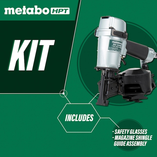 Metabo HPT NV45AB2M 15-Degree Pneumatic Roofing Nail Gun (Nailer)