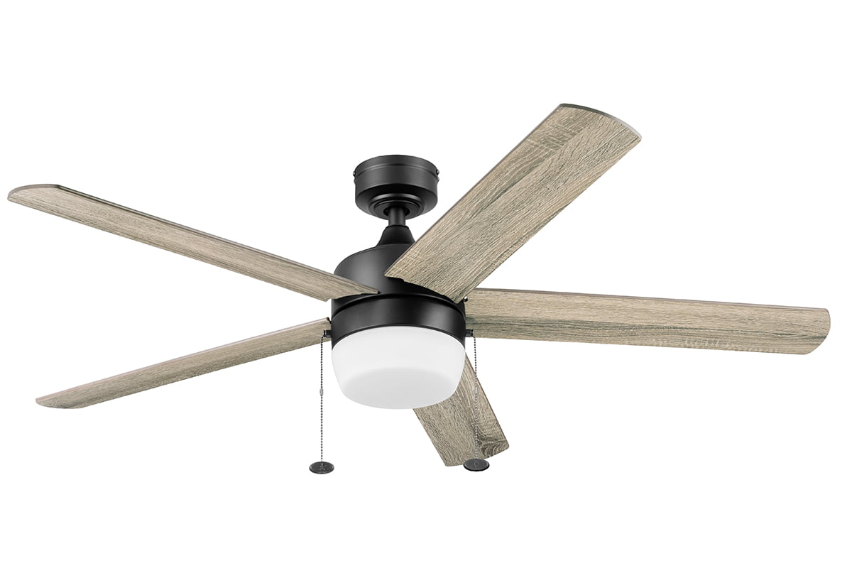Better Homes & Gardens 52″ Black Modern Integrated LED Ceiling Fan with 5 Blades. Light Kit. Pull Chains & Reverse Airflow