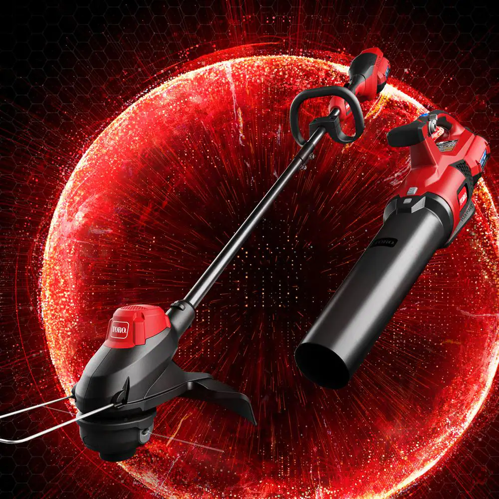 Toro 51881 60V Max Lithium-Ion Cordless String Trimmer and Leaf Blower Combo Kit (2-Tool). 2.0 Ah Battery and Charger Included