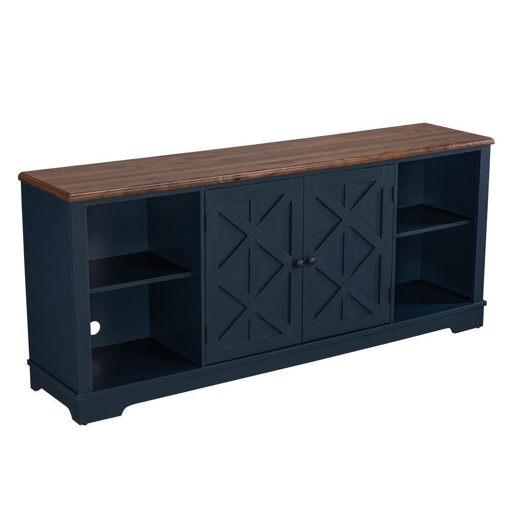 FESTIVO 70 in. Navy TV Stand for TVs Upto 78 in.