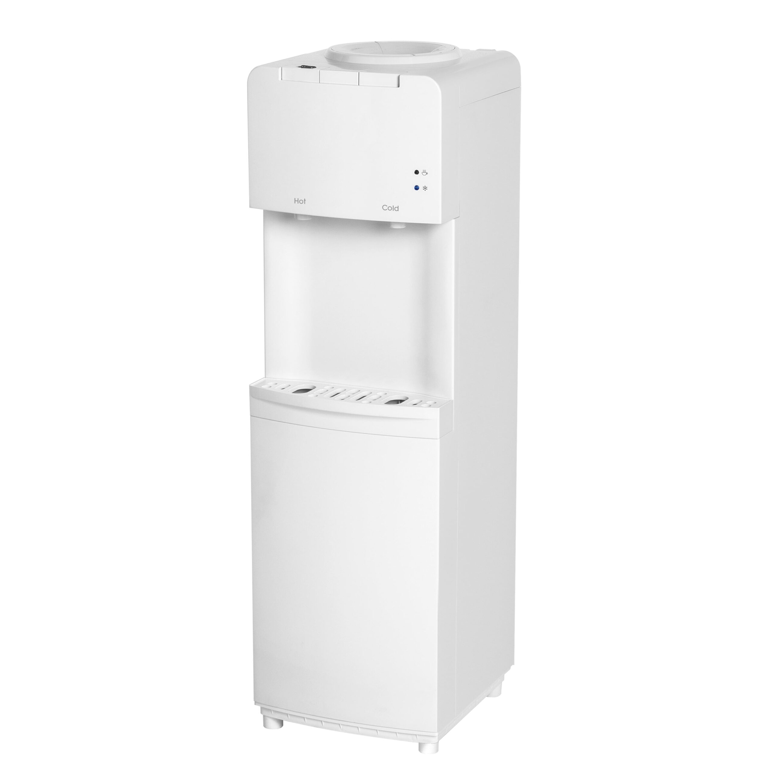 Great Value Top Loading Hot. Cold Temperature Water Dispenser. White Water Cooler