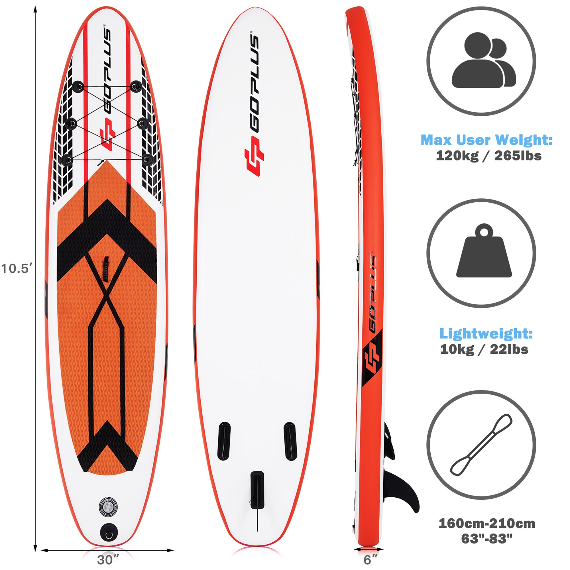 Goplus 10.5-ft Inflatable Stand Up Paddle Board 7
