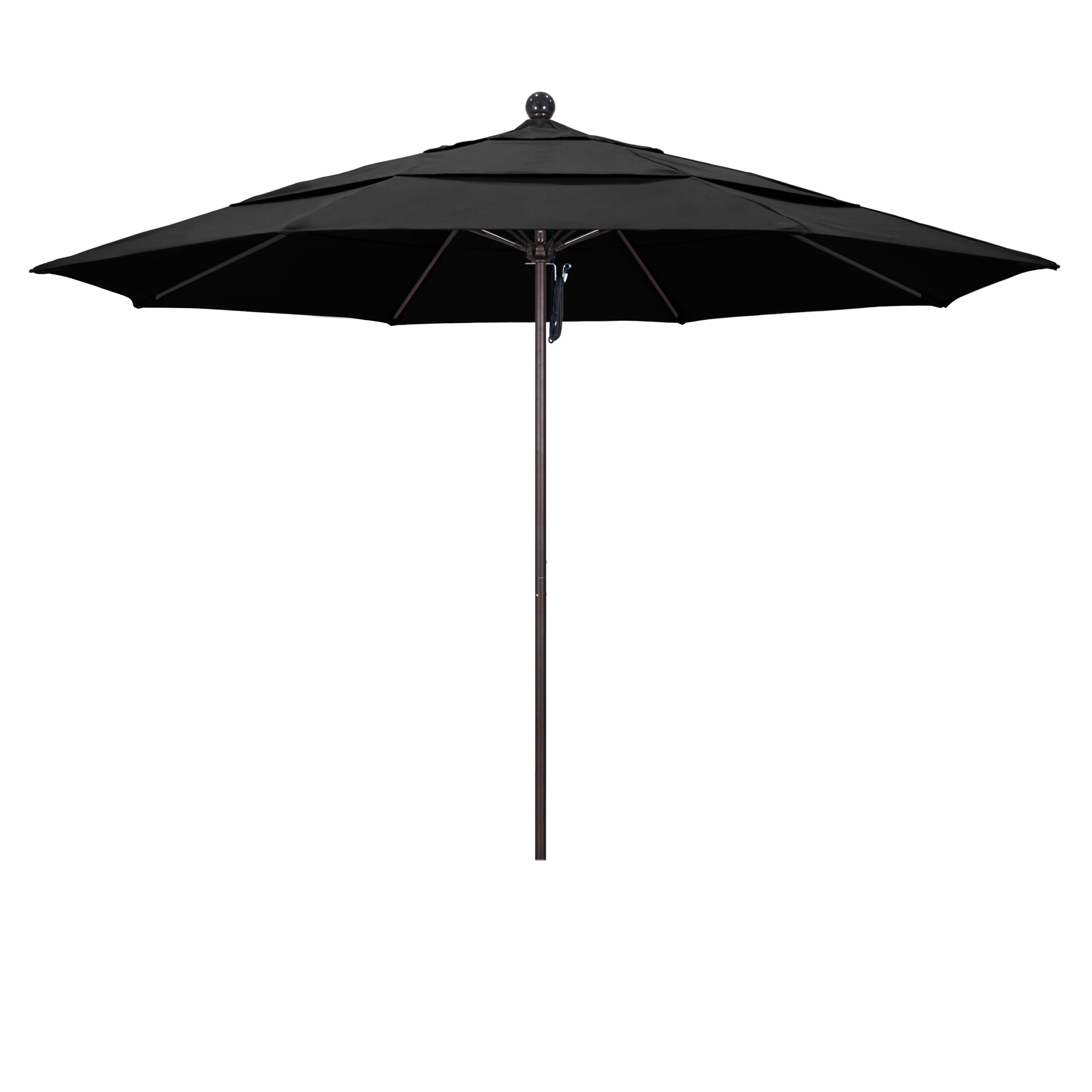 California Umbrella 11-ft Black No-tilt Market Patio Umbrella